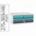 FICHERO CAJONES DE SOBREMESA CEP MOOV UP RECICLADO 80% CON CERRADURA 3 CAJONES COLOR AZUL/GRIS 275X369X146 MM