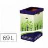CONTENEDOR PAPELERA RECICLAJE FELLOWES CARTON DOBLE 100% RECICLADO MONTAJE MANUAL ENTRADA SUPERIOR 69 LITROS