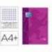 Recambio color 1 oxford din a4+ 80 hojas 90 gr cuadro 5 mm 4 taladros morado.