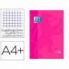 Recambio color 1 oxford din a4+ 80 hojas 90 gr cuadro 5 mm 4 taladros fucsia.