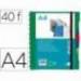 CARPETA LIDERPAPEL A4 CON 40 FUNDAS INTERCAMBIABLES 5 SEP SOBRE Y GOMILLA PORTADA Y LOMO PERSONALIZABLE VERDE