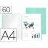 CARPETA LIDERPAPEL ESCAPARATE 60 FUNDAS POLIPROPILENO DIN A4 VERDE MANZANA OPACO