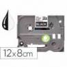 Cinta tze-335 Blanco/Negro Q-connect 12mm x 8 mt
