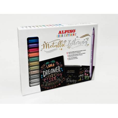 Set de 12 rotuladores metálicos con doble punta Alpino Metallic Lettering  Color Experience - Para decorar - Los mejores precios