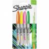 ROTULADOR SHARPIE PERMANENTE FINO NEON BRILLA BAJO LUZ UV BLISTER DE 4 UNIDADES COLORES SURTIDOS