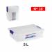 CONTENEDOR PLASTICO PLASTICFORTE 5 LITROS N 30 TRANSPARENTE CON TAPA 260X400X85 MM