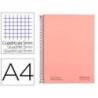 CUADERNO ESPIRAL NAVIGATOR DIN A4 MICRO TAPA FORRADA 120H 80GR CUADRO 5MM 5 BANDAS 4 TALADROS ROSA