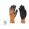 GUANTES DELTAPLUS POLIESTER IMPREGANDO LATEX PALMA Y DEDOS NARANJA FLUOR/NEGRO TALLA 9