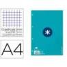 RECAMBIO LIDERPAPEL DIN A4 ANTARTIK 80 HOJAS 90G/M2 CUADRO 5MM 4 TALADROS 1 BANDA CON MARCO COLOR TURQUESA