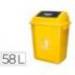 PAPELERA CONTENEDOR Q-CONNECT PLASTICO CON TAPA DE BALANCIN 58 LITROS 470X330X760 MM AMARILLO