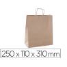 BOLSA KRAFT APLI MARRON ASA RETORCIDA 250X110X310 MM PAQUETE DE 50 UNIDADES