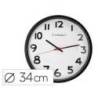 Reloj de pared plastico 38 cm marco color negro