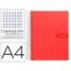 Bloc Liderpapel Din A4 micro crafty cuadrícula 5mm 5 bandas 4 taladros tapa forrada 90 gr 120 hojas color rojo