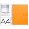 Bloc Liderpapel Din A4 micro crafty cuadrícula 5mm 5 bandas 4 taladros tapa forrada 90 gr 120 hojas naranja