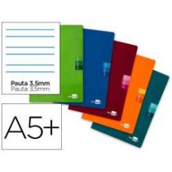 Libreta Escolar Liderpapel Scriptus Grapada Din A5+ 48 hojas Rayado Montessori 3,5mm de Colores Surtidos