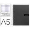 Bloc liderpapel Din A5 micro crafty cuadrícula 5mm 120 hojas tapa forrada 90 gr negro