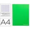 Bloc Liderpapel Din A4 micro jolly cuadrícula 5mm 5 bandas 4 taladros tapa forrada 75 gr 140 hojas color verde