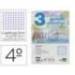 Recambio Liderpapel cuarto 6 taladros 70 gr cuadriculado pautado 3 mm
