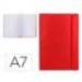 Libreta indice Liderpapel similpiel A7 con 120 hojas de 70g/m2 color rojo.