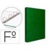 Carpeta 4 anillas carton forrado Liderpapel Paper Coat lomo 40 mm verde