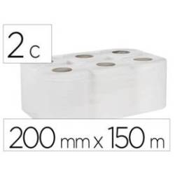 Rollo de papel secamanos, 2 capas, celulosa pura, rollo de 180 mts.