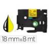 Cinta tze-641 Amarillo/Negro Q-connect 18mm x 8 mt