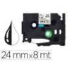 Cinta tze-251 Blanco/Negro Q-connect 24mm x 8 mt