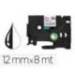 Cinta tze-131 Transparente/Negro Q-connect 12mm x 8 mt.