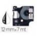 Cinta Q-Connect 1000 negro blanco 12mm x 7mt Dymo