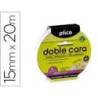 Cinta adhesiva marca Plico doble cara 15mm x 20mt