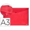 Carpeta sobre Liderpapel con broche polipropileno 180 micras DIN A3 50 hojas color rojo