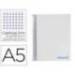 CUADERNO ESPIRAL LIDERPAPEL A5 MICRO WONDER TAPA PLASTICO 120H 90G CUADRO 5MM 5 BANDAS 6 TALADROS COLOR GRIS