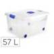 CONTENEDOR PLASTICO PLASTICFORTE N 5 TRANSPARENTE CON TAPA CAPACIDAD 57 L