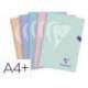 CUADERNO ESPIRAL CLAIREFONTAINE TAPA POLIPROPILENO FOLIO 80 HOJAS 90 GR CUADRO 4MM COLORES