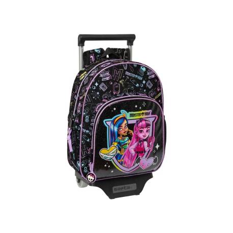 MOCHILA ESCOLAR SAFTA CON CARRO MONSTER HIGH FANTASTIC 100X280X340 MM