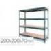 Estanteria metalica ar stocker 200x200x70 cm 4 estantes 450 kg por estante bandeja de madera sin