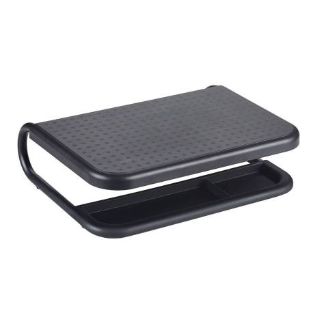 SOPORTE Q-CONNECT PARA PORTATIL Y MONITOR DE PC CON BANDEJA ORGANIZADORA COLOR NEGRO
