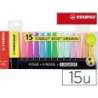Rotulador Stabilo Boss 70 Fluorescente de Colores Surtidos Blister de 15 unidades