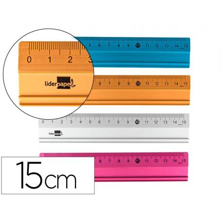 Reglas de 15 cm aluminio colores surtidos