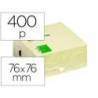 Bloc de notas adhesivas quita y pon q-connect 76x76 mm color amarillo con 400 hojas