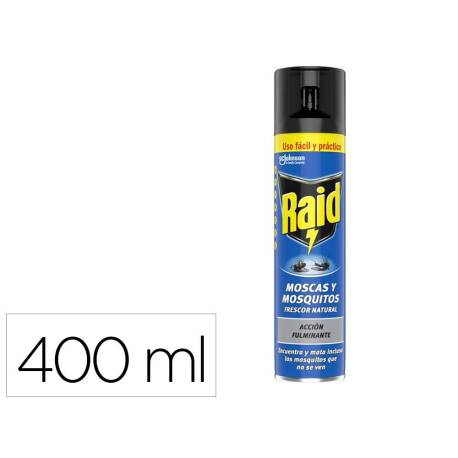 INSECTICIDA RAID SPRAY MOSCAS Y MOSQUITOS FRESCOR NATURAL BOTE DE 400 ML