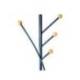 PERCHERO METALICO MAUL LAURA 4 COLGADORES MADERA COLOR NEGRO 370X1800X370 MM