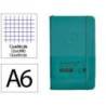 CUADERNO CON GOMILLA ANTARTIK NOTES TAPA DURA A6 HOJAS CUADRICULA VERDE AGUAMARINA 100 HOJAS 80 GR