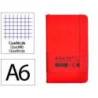 CUADERNO CON GOMILLA ANTARTIK NOTES TAPA DURA A6 HOJAS CUADRICULA ROJO 100 HOJAS 80 GR FSC