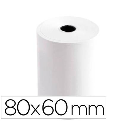 ROLLO SUMADORA TERMICO Q-CONNECT 80 MM ANCHO X 60 MM DIAMETRO SIN BISFENOL A PAPEL DE 70 G/M2