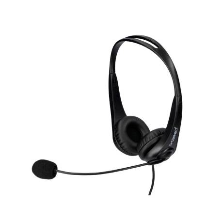 AURICULAR Q-CONNECT BIAURAL DIADEMA CON MICROFONO Y CONTROL DE VOLUMEN CONEXION USB COLOR NEGRO