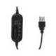 AURICULAR Q-CONNECT BIAURAL DIADEMA CON MICROFONO Y CONTROL DE VOLUMEN CONEXION USB COLOR NEGRO