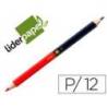 Lapiz bicolor marca Liderpapel rojo-azul Mina Gruesa