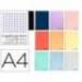 Cuaderno espiral Liderpapel DIN A4 Tapa plástico Cuadricula 4 mm 80H 90 g/m2 Con margen Colores surtidos (no se puede elegir)
