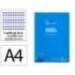 CUADERNO ESPIRAL LIDERPAPEL DIN A4 PAUTAGUIA TAPA PLASTICO 80H 90GR CUADRO PAUTADO 3MM CON MARGEN COLOR AZUL